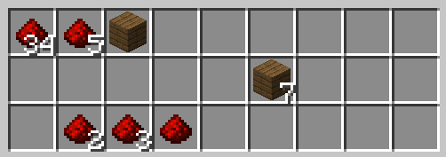 Minecraft inventory with 45 redstone and 8 spruce planks