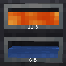 Functional Storage Fluid Drawer (1x2) with 11 B of lava and 6 B of water